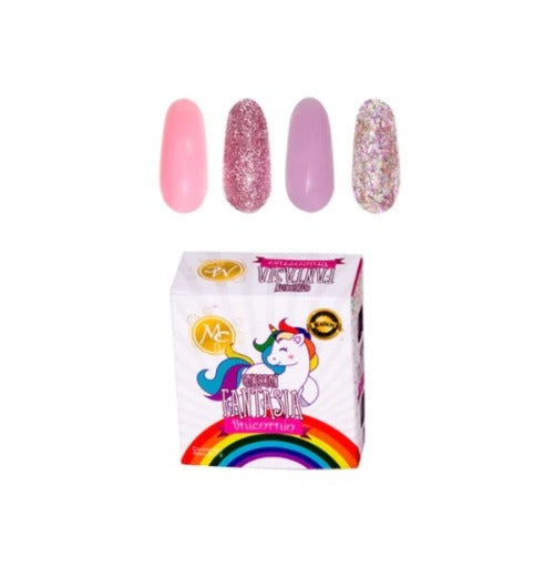MC NAILS CAJA POLVO ACRILICO FANTASIA UNICORNIO 4PZ