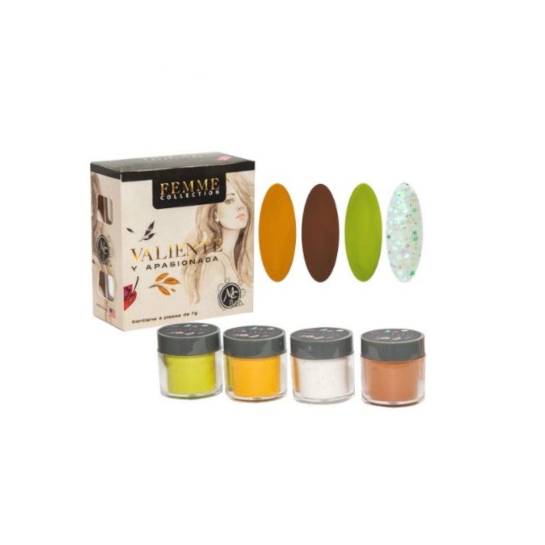MC NAILS CAJA FEMME VALIENTE Y APASIONADA 4PZ