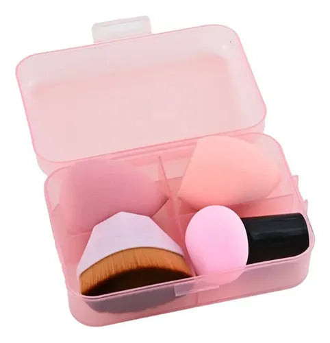 LOVE KIT PERITA C/BROCHA KABUKI/ESPONJA BASE C/4 PZAS