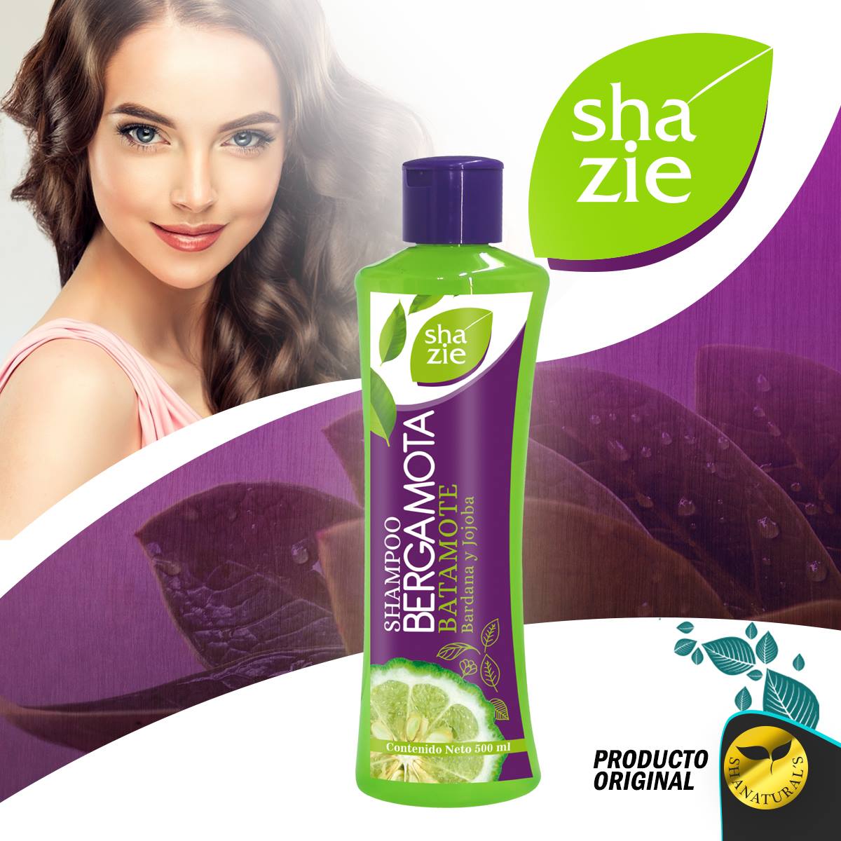 SHANATURAL´S SHAMPOO BERGAMOTA BATAMOTE, BARDANA Y JOBOBA