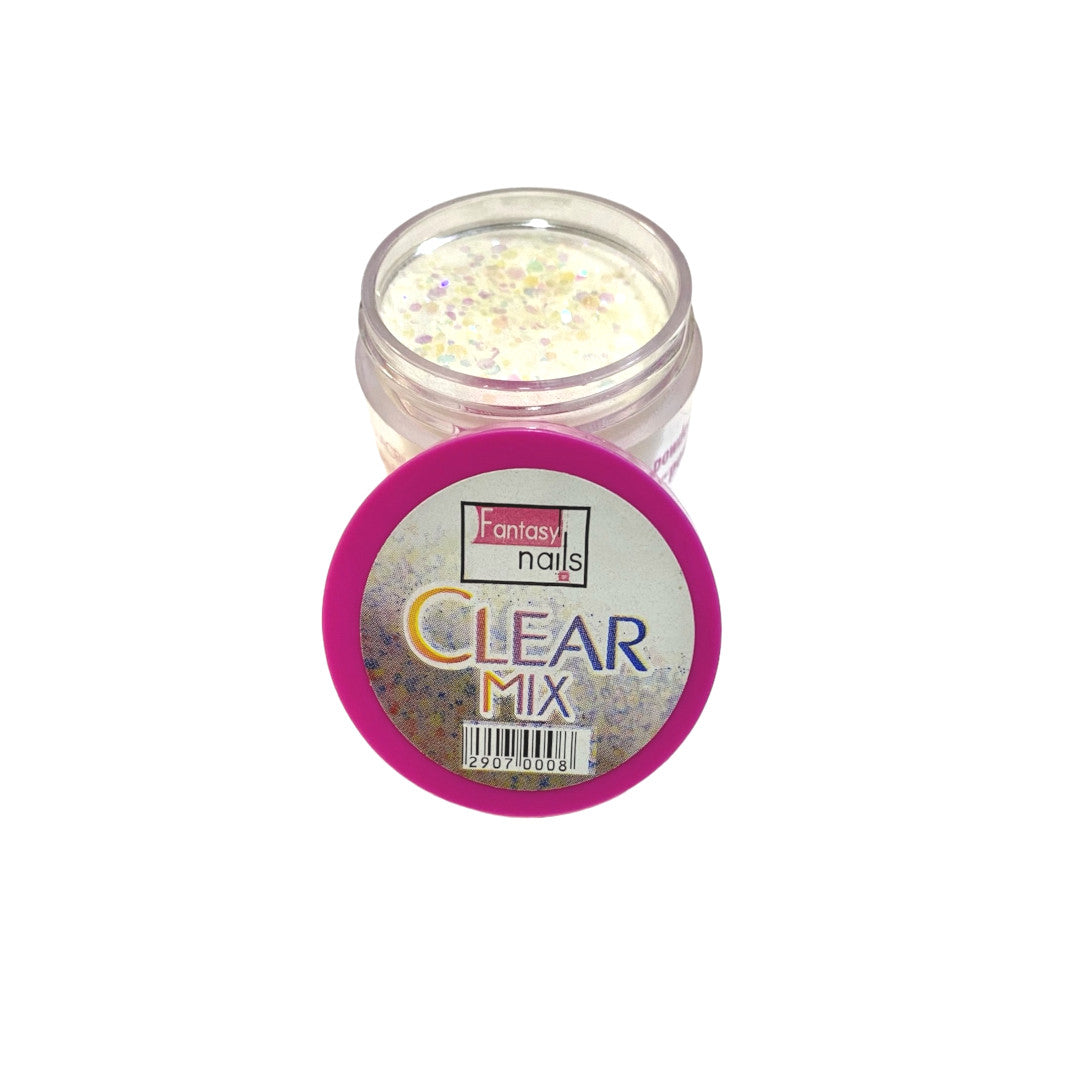 FANTASY NAILS POLVO ACRILICO CLEAR MIX 1 OZ