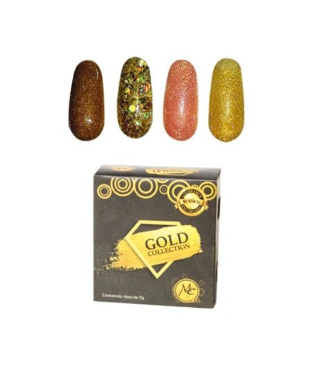 MC NAILS CAJA POLVO ACRILICO GOLDEN 4PZ