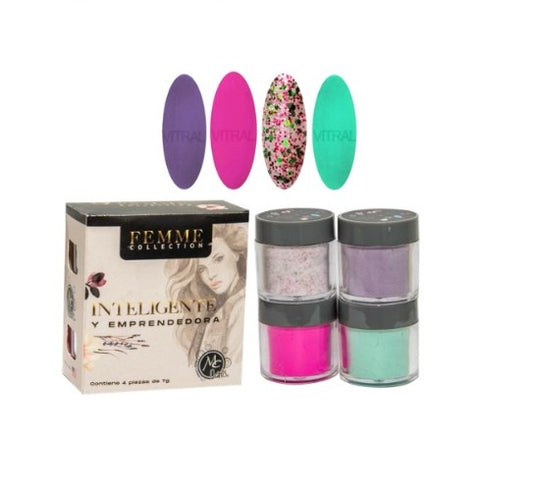 MC NAILS CAJA FEMME INTELIGENTE Y EMPRENDEDORA 4PZ