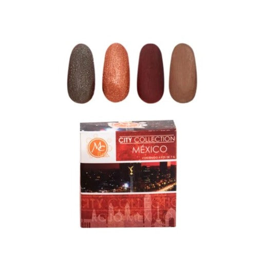 MC NAILS CAJA POLVO ACRILICO CITY ROJO MEXICO 4PZ