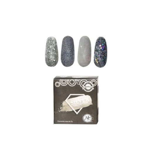 MC NAILS CAJA POLVO ACRILICO SILVER 4PZ