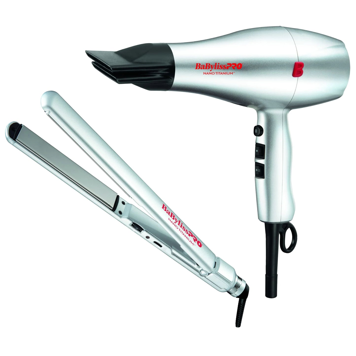 BABYLISS COMBO SILVER NANOTITANIUM SECADORA+ PLANCHA