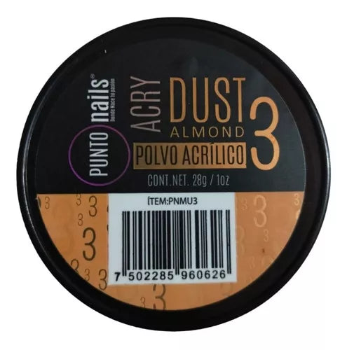 PUNTO NAILS POLVO ACRILICO DUST ALMOND 1OZ