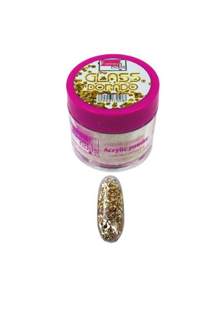 FANTASY NAILS POLVO ACRILICO GLASS DORADO 1 OZ