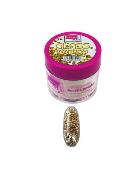 FANTASY NAILS POLVO ACRILICO GLASS DORADO 1 OZ