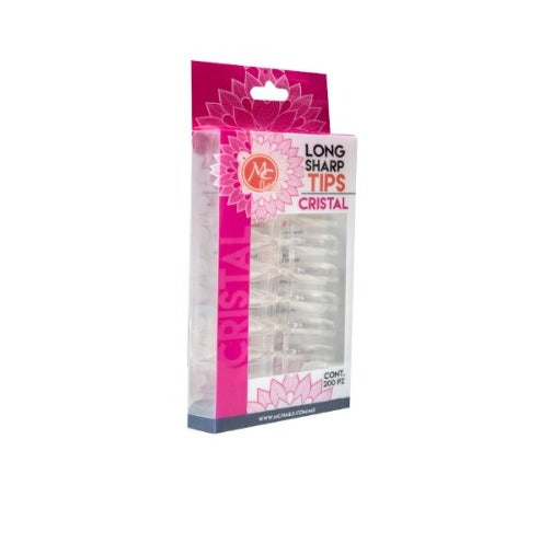 MC NAILS TIPS LONG SHARP TRANSPARENTE 200 PZAS