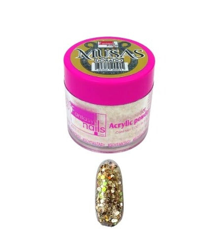 FANTASY NAILS POLVO ACRILICO MUSAS DORADO 1 OZ