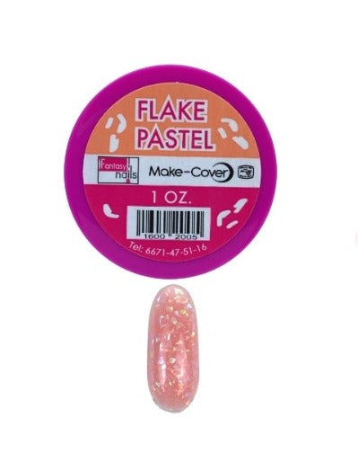 FANTASY NAILS POLVO ACRILICO FLAKE PASTEL 1OZ.