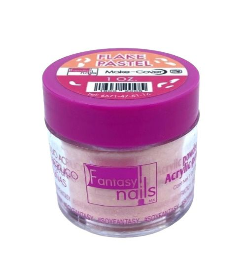 FANTASY NAILS POLVO ACRILICO FLAKE PASTEL 1OZ.