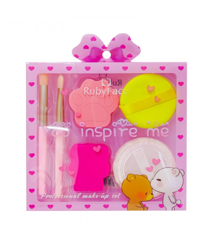 LILI SET DE ESPONJA C/BROCHAS 6 PZAS RUBY FACE
