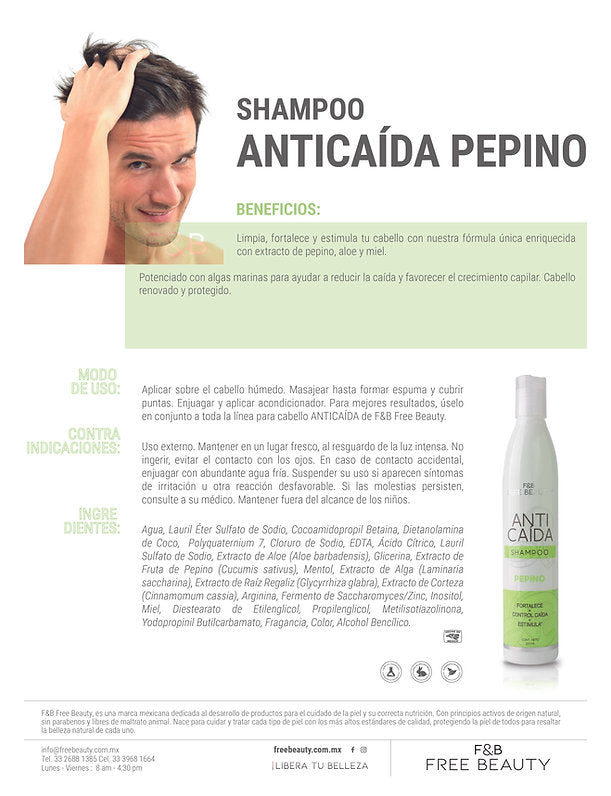 F&B SHAMPOO ANTI CAIDA PEPINO 320 ML