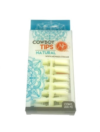 MC NAILS TIPS COWBOY NATURAL 200 PZAS