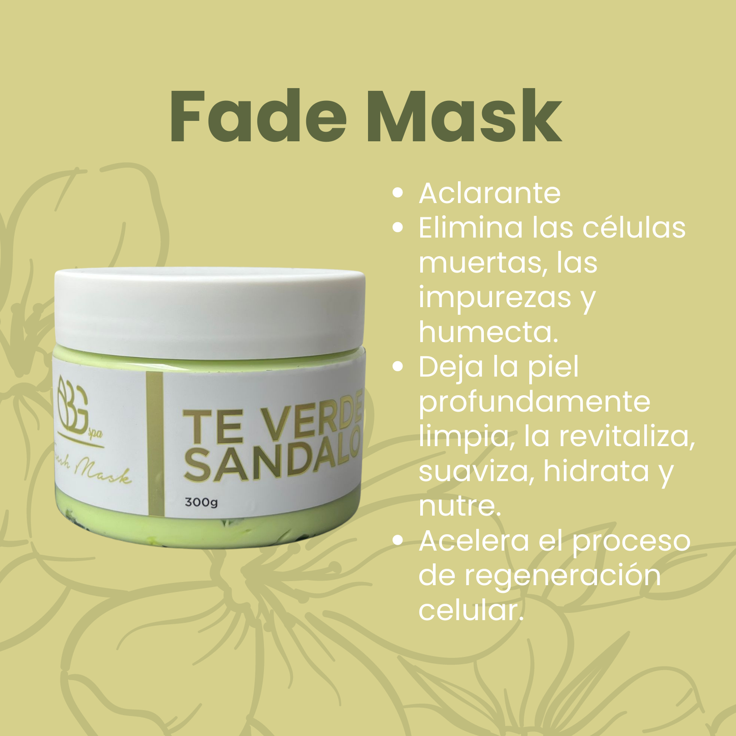 BG SPA FADE MASK TE VERDE Y SANDALO ACLARANTE 300 G