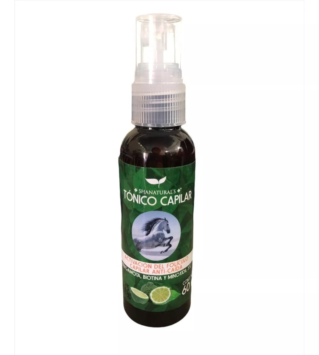 SHANATURAL´S TONICO CAPILAR  CABALLO BERGAMOTA,BIOTINA Y MINOXIDIL